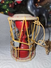 Miniature Vintage Korean Traditional Percussion Drum Ornament Hide Top Tassle