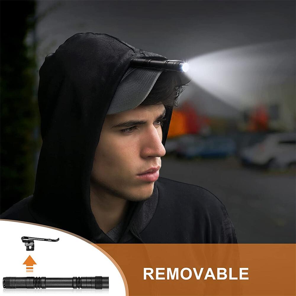 10 x LED Flashlight Clip Mini Light Penlight Pocket Portable Pen Torch Lamp - Picture 9 of 12