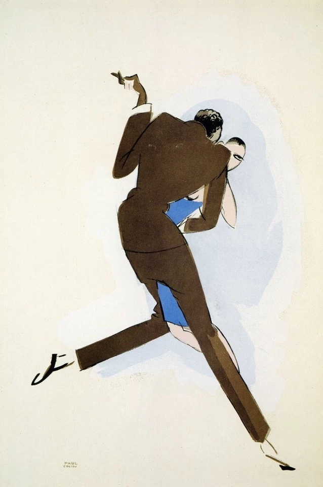 Иллюстрационная печать эпохи джаза в стиле ар-деко Close Dancing Paul Colin 1927 - Изображение 2 из 2