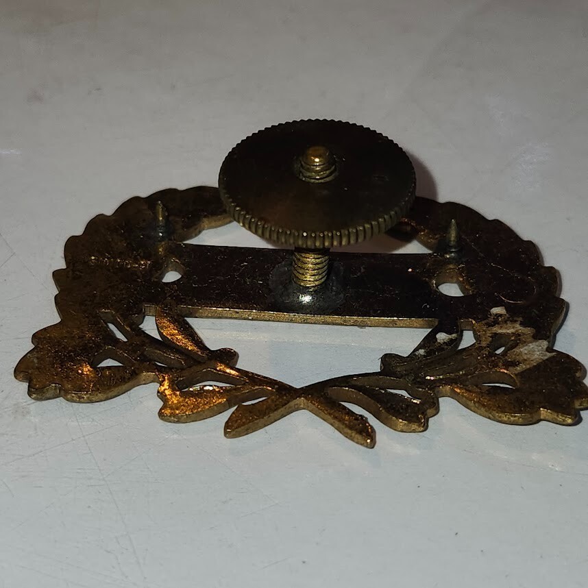 Vintage R.O.T.C. Laurel Wreath Screwback Pin Metal Military Marked "Simon GI" image 4