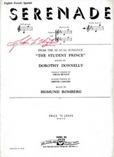 "SERENADE - English, Spanish,  French Lyrics" by Sigmund Romberg - 5 Pgs - 1950