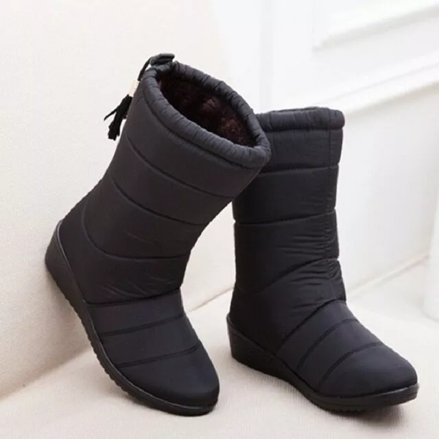 Botas De Invierno Para Mujer Zapatos De Nieve Impermeables Felpa Cálidas  Botines