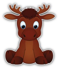 Funny Moose Baby Car Bumper Sticker Decal "SIZES''