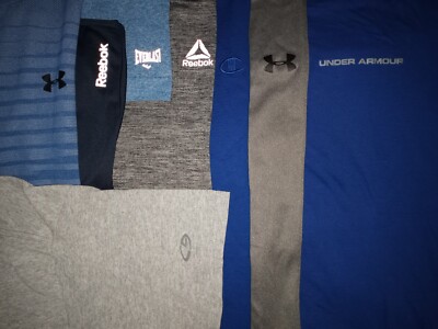  Lot 8 Nike Reebok Everlast Champion Short Sleeve Men T-Shirts M Medium 5 NWOT
