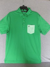 Travis Mathew THE CHIVE Polo Shirt Men's Large Short Sleeve Golf Green Pocket