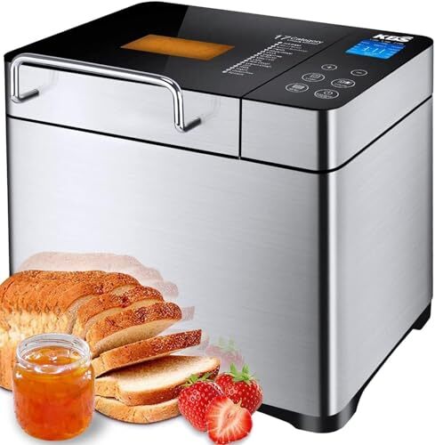 Pro Stainless Steel Bread Machine, 2LB 17-in-1 Programmable