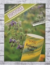 1992 Rapunzel Naturkost Legau Kr&auml;utersalz Produktinfo Nr. 17 Werbung Vintage alt