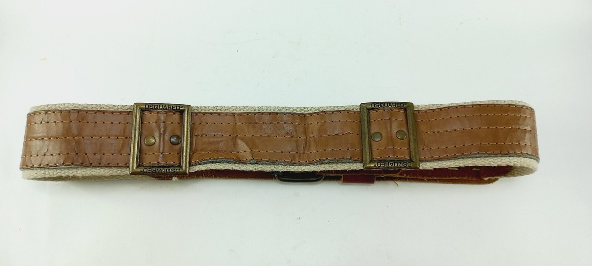 ベルト Dsquared Brown Leather Belt Dsquared2 Men's Leather Belt Size S/M Brown Rare Western