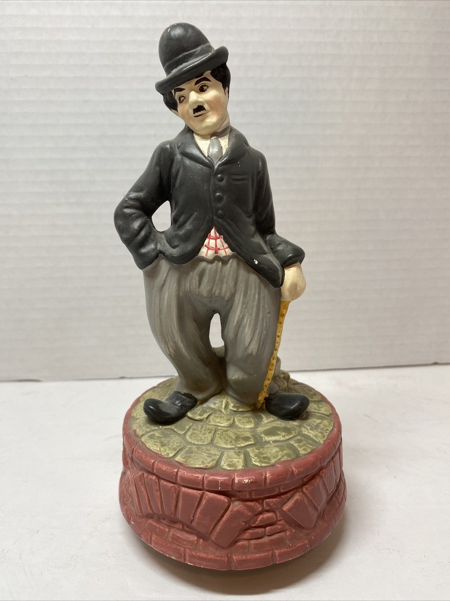 Vintage 1973 Charlie Chaplin Rotating Figurine Music Box