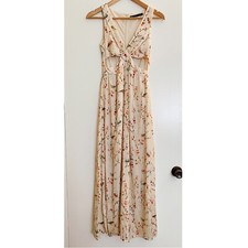 Trafaluc Zara Floral Maxi, Beige /Cream, USA/EUR S