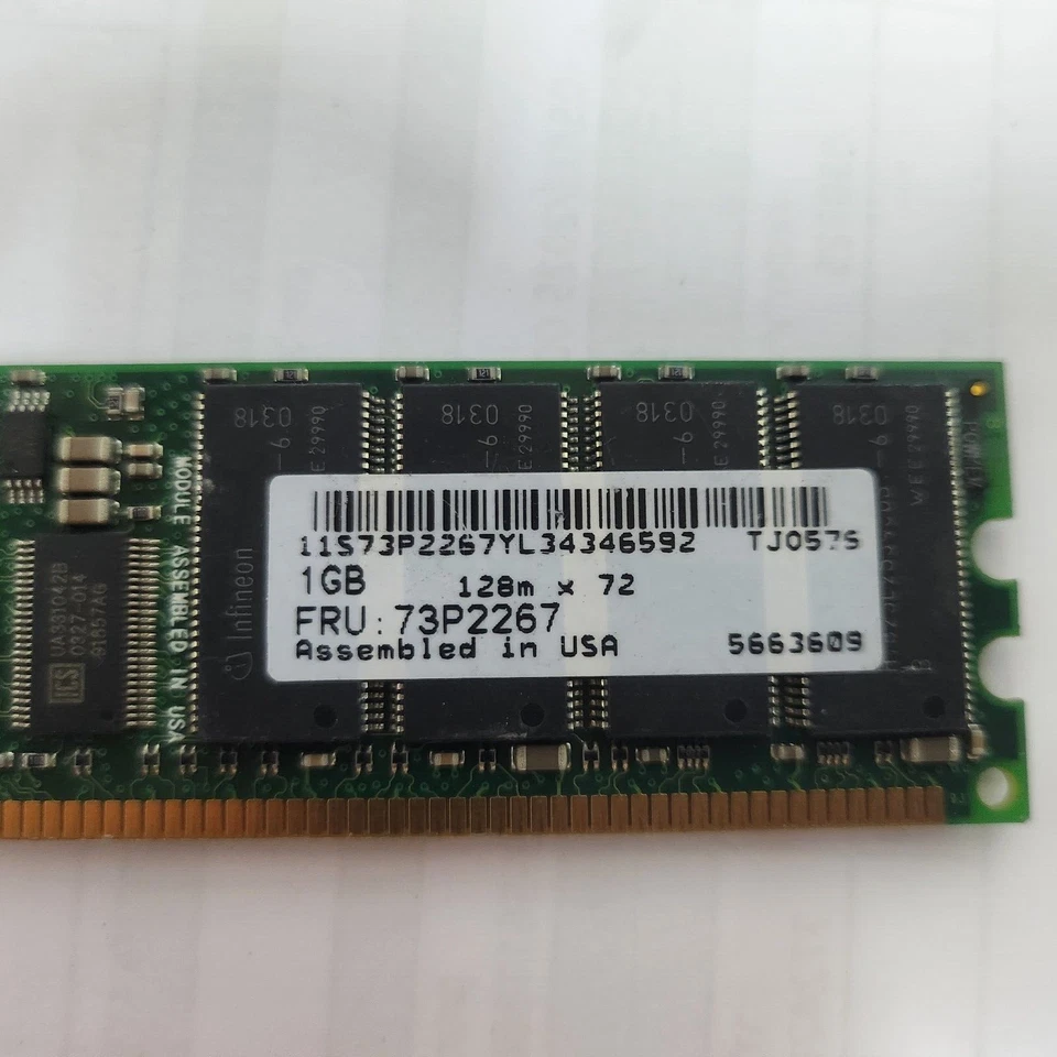 IBM 73P2267 1GB DDR-333/PC-2700 RDIMM 184-Pin CL2.5 ECC REG Server Memory Module - Image 2 of 2