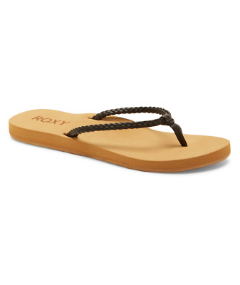 ROXY DAMEN FLIP FLOPS. COSTAS KUNSTLEDER SCHWARZ STRAND RIEMCHEN SANDALEN S25