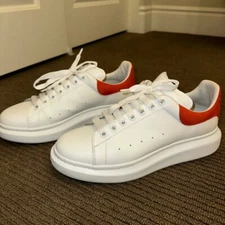 Alexander McQueen White/Orange Men's Sneakers with box
