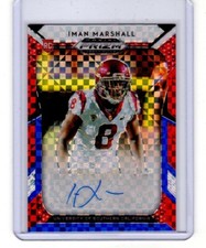 IMAN MARSHALL 2019 Prizm Draft Picks ROOKIE PRIZMS RED/WHITE/BLUE AUTO #226