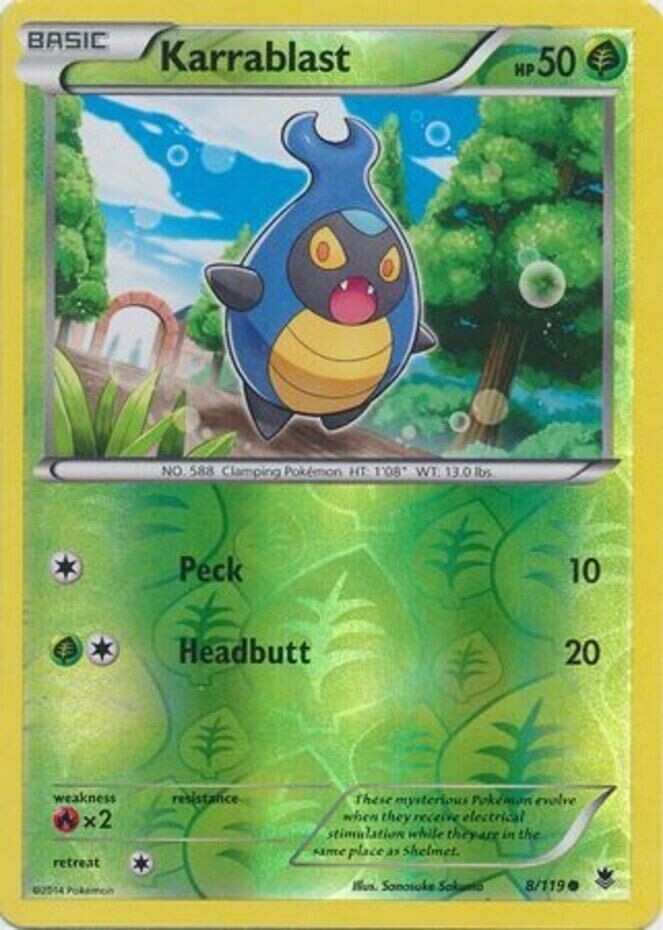 Pokemon -  Karrablast - 8/119 - Reverse Holo - Phantom Forces  - NM/M