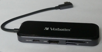 Verbatim 8-in-1 USB-C Data Hub Smartphone/Tablet Adapter Audio Jack/MicroSD/HDMI