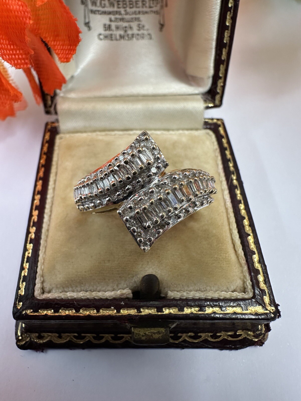 Diamond 9ct Baguette & Brilliant Cut Diamond Twist Ring