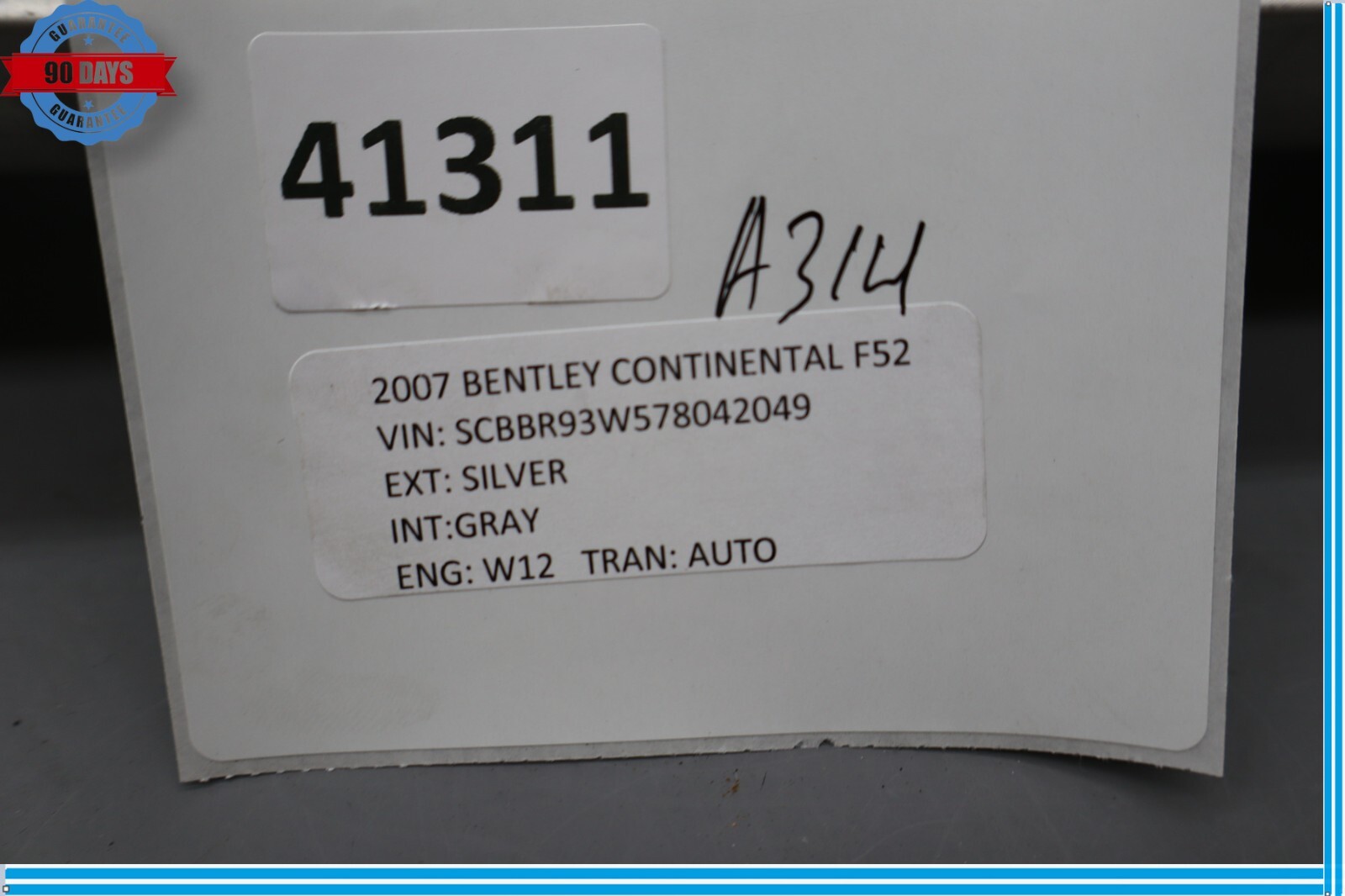 06-12 Bentley Continental Front Left Driver Side Sill Scuff Plate Oem
