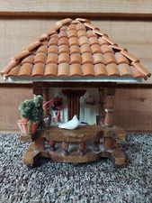 VINTAGE HANDMADE WOODEN MINIATURE DOLLHOUSE SOUTH AMERICAN STYLE OLD WOOD HOUSE