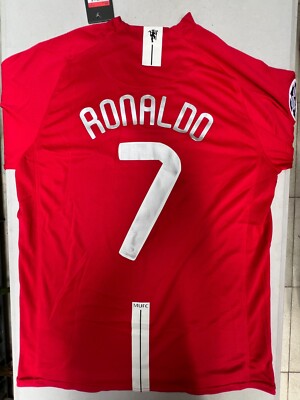 L Cristiano Ronaldo Manchester United 07/08 Nike Home Soccer