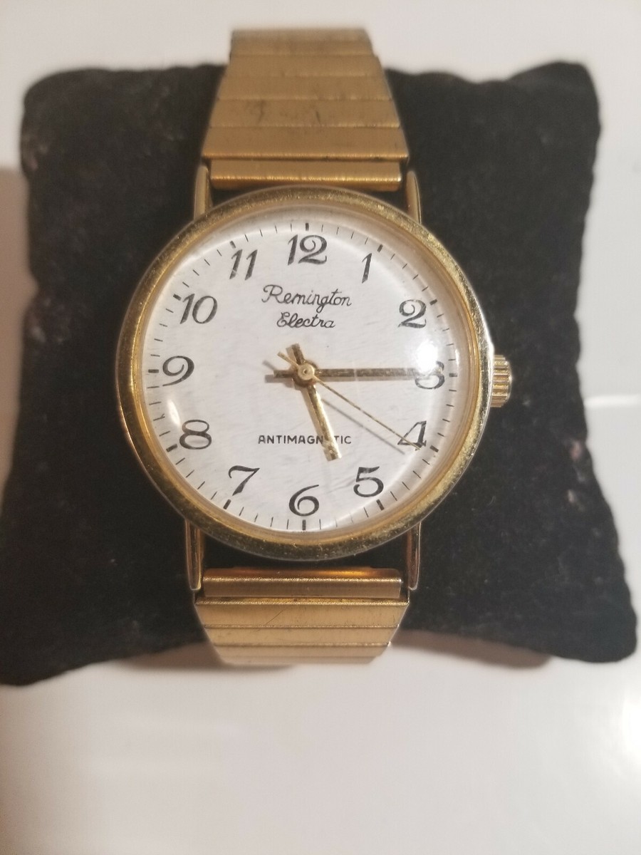 Vintage Mens Gold Tone Remington Electra Anti-magnetic Watch | eBay