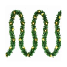 Twinkle Star's 15 ft Pre-lit Christmas Garland,Lighted Artificial Pine Garlan...