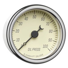 Slightly Used Glowshift Classic Antique White Oil Pressure Gauge W Sensor Slightly Used Glowshift Classic Antique White Oil Pressure Gauge W Sensor