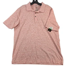 Cutter & Buck Polo Shirt Mens Large Red Heather CB DryTec Cotton+ Golf
