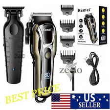 Kemei Professional Hair Clippers Cordless Tri...