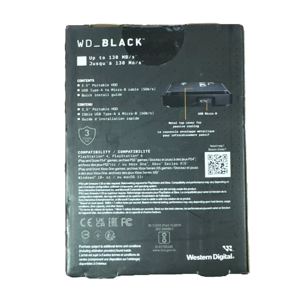 Western Digital WD Black P10 5TB External Game Hard Drive Brand New Sealed - Image 2 of 4