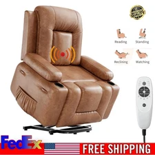 37.4'' Electric Power Lift Chair Recliner Chair Heat Massage w/ Remote Control