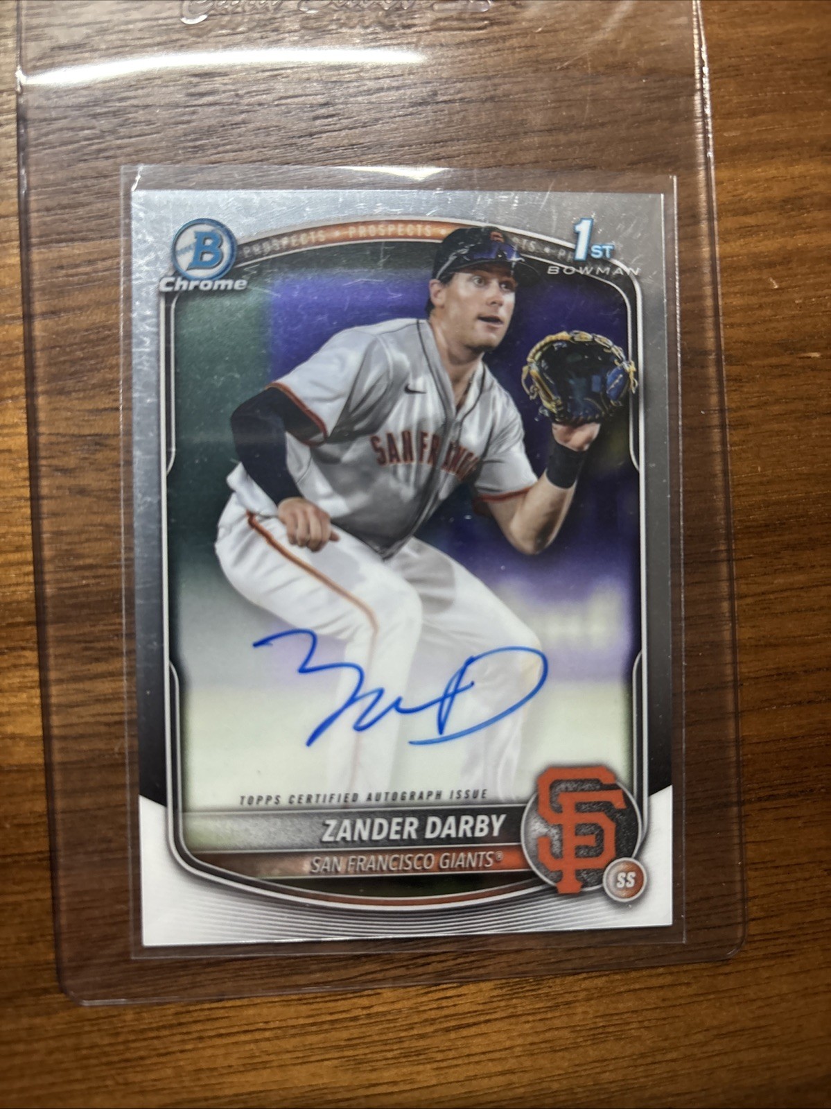 2025 Bowman Chrome Prospects #CPA-ZD Zander Darby 1st Auto Giants