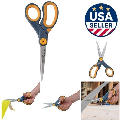 Versatile 8-Inch Titanium Scissors with Glide Adjust Technology - Grey/Yellow