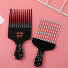 Afro Comb with Black Fist Metal or Plastic African hair Pik Professional Styling