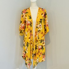Emory Park Yellow Floral Kimono Size XS