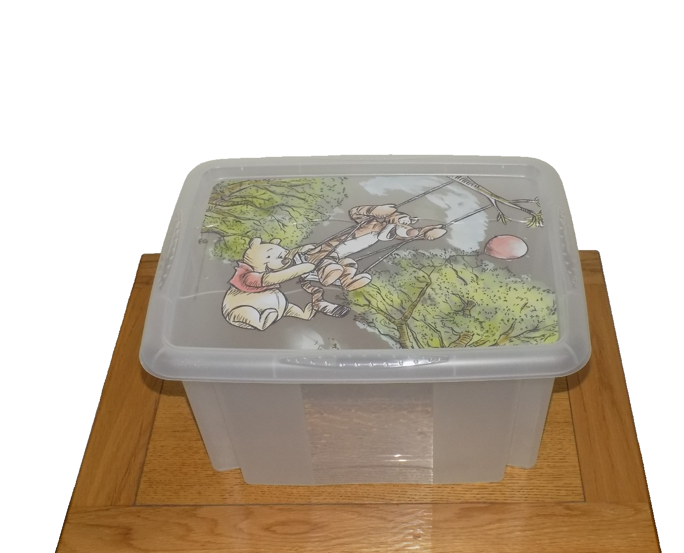 Winnie The Pooh Storage Box With Lid - Transparent - Stackable / Stacking New