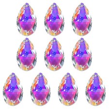 K9 Crystal Pendants Teardrop Beads 10 Pack 38mm Prisms DIY Electroplating Purple