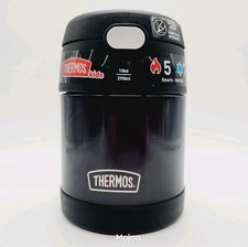 Thermos 10 oz Funtainer Vacuum Insulated Stainless Steel Food Jar Black No Spoon
