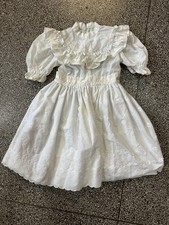 Vintage 50s Toddler Dress White Frilly Cotton Party Easter Cotton Spring 6-7