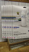 Lot Of 8 AVERY WATERPROOF WRAPAROUND RECTANGLE LABELS 1-1/4" X 9-3/4" 40ct 