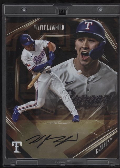 2026 Fanatics Emanate Under Wraps Wyatt Langford Auto Gold 27/50 Rangers