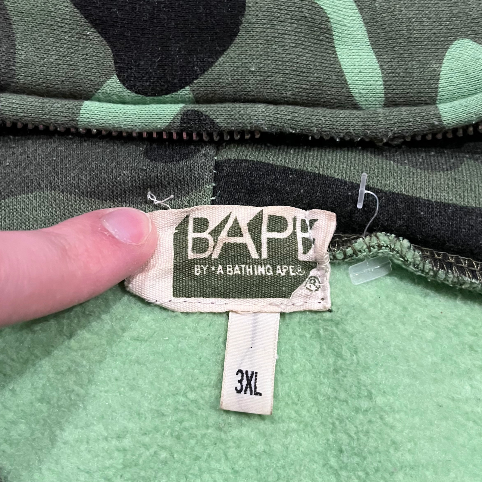 Swarovski BAPE Full Zip Hoodie Green Size XXXL Pharrell Camo Used READ! thumbnail 3