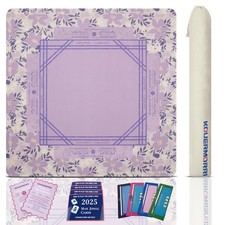 Purple Mahjong Rubber Mat Set,32.6x32.6 Inches with 4 Playing Instructions,...