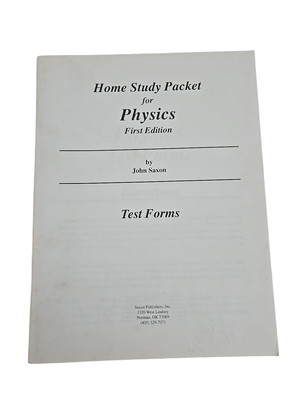 Saxon Physics First Edition Test Forms Booklet (No Solutions Manual) NEW