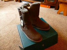 EMU BOOTS ANTHRACITE  SUEDE LEATHER  WATERPROOF  SIDE ZIP  SIZE 5     a6