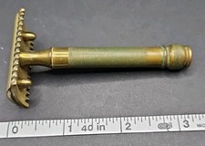 Gillette Vintage Brass Double Sided Razor. Made In USA