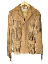 Vintage 1970 s SCHOTT Western Fringe Suede Leather Jacket USA Men s Size 38