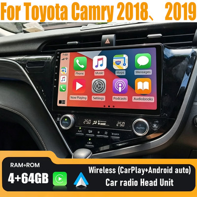 9'' Apple Carplay & Android Auto Head Unit Radio Kit For Toyota Camry 2018、2019