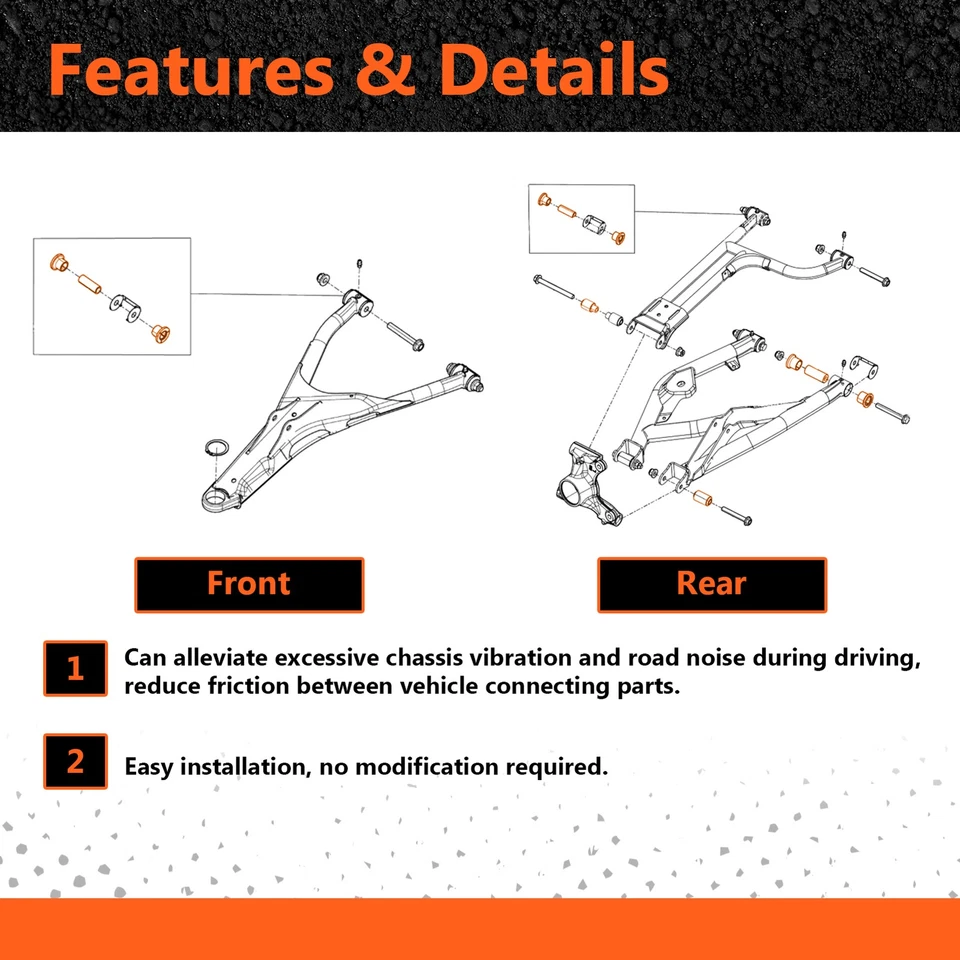 Heavy Duty UHMW A Arm Bushing Kit Replacement for Can-Am Defender HD 5/7/8/9/10 - Image 3 of 4