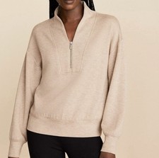 EUC Lou Grey Scubasoft Half Zip Pullover Sweatshirt Taupe Size Small S